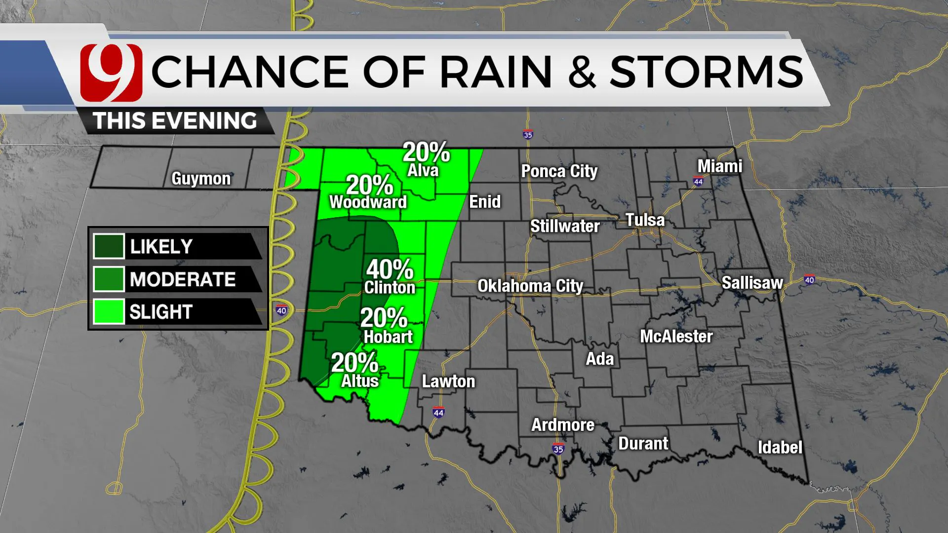 CHANCE OF RAN/STORMS