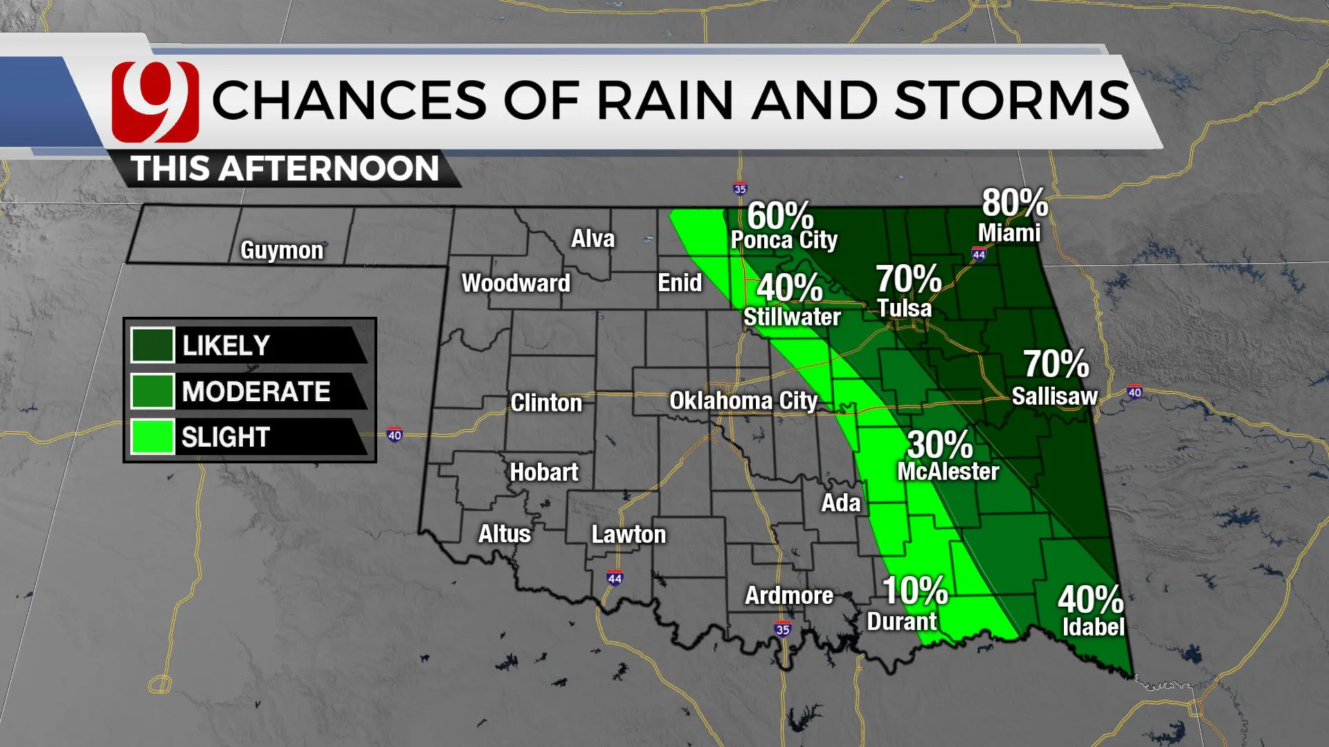 AFTERNOON CHANCE OF RAIN/STORMS
