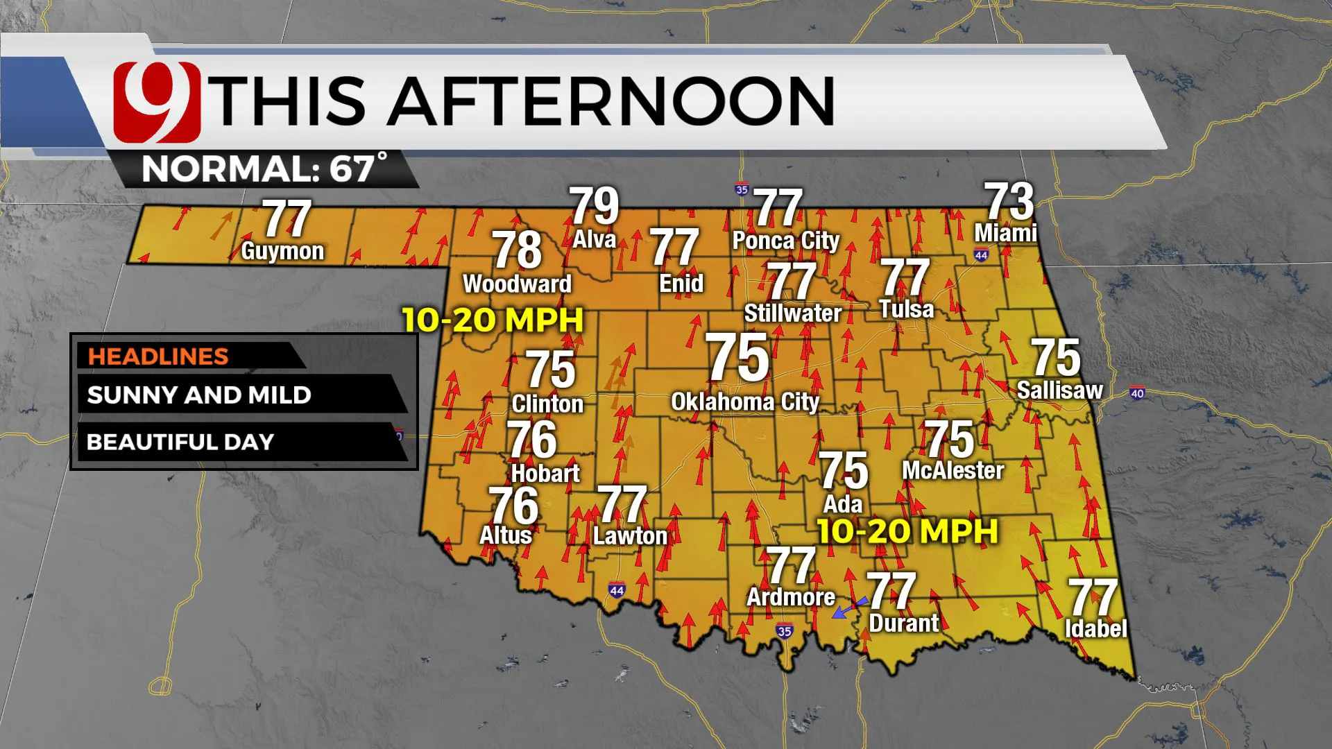 Temps this afternoon across the state.