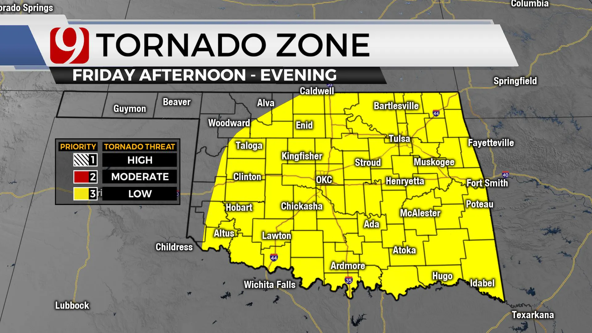 Tornado zone on Friday.