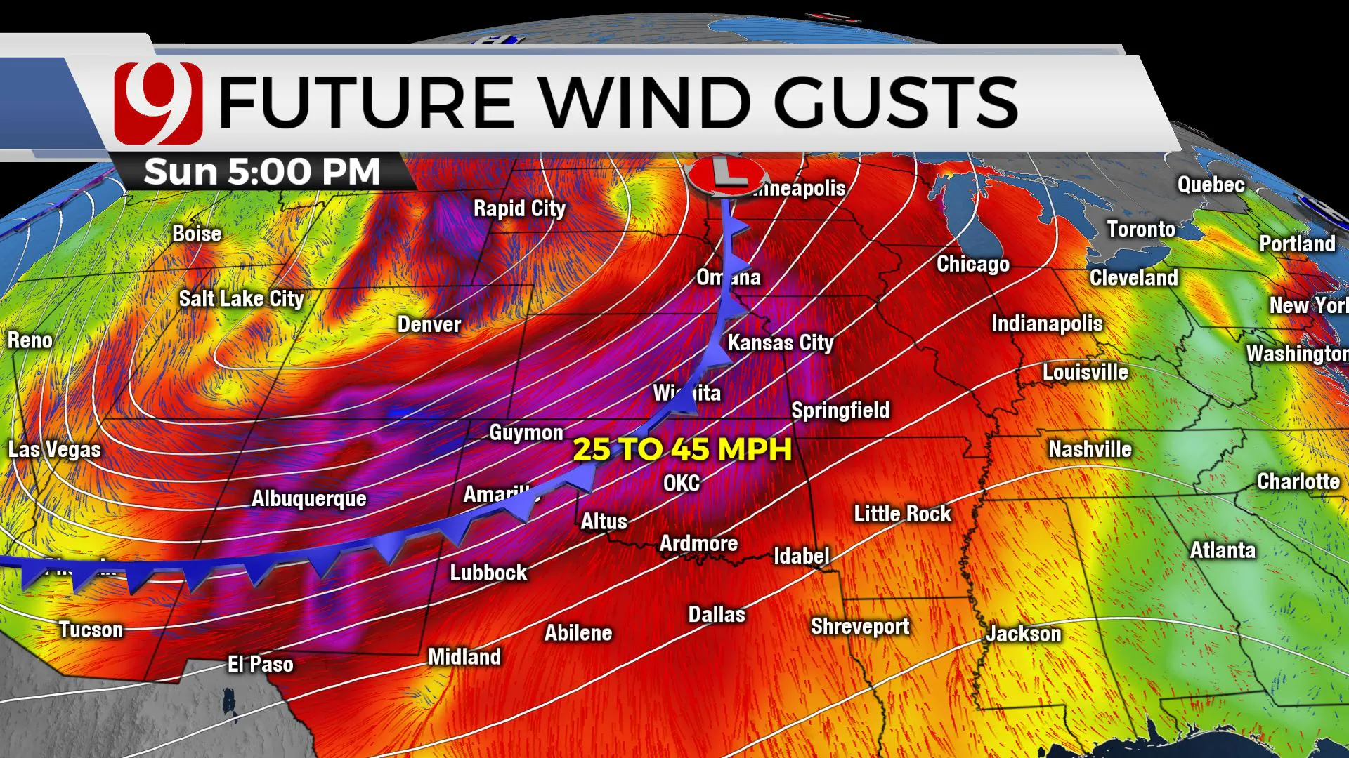Future winds coming this weekend.