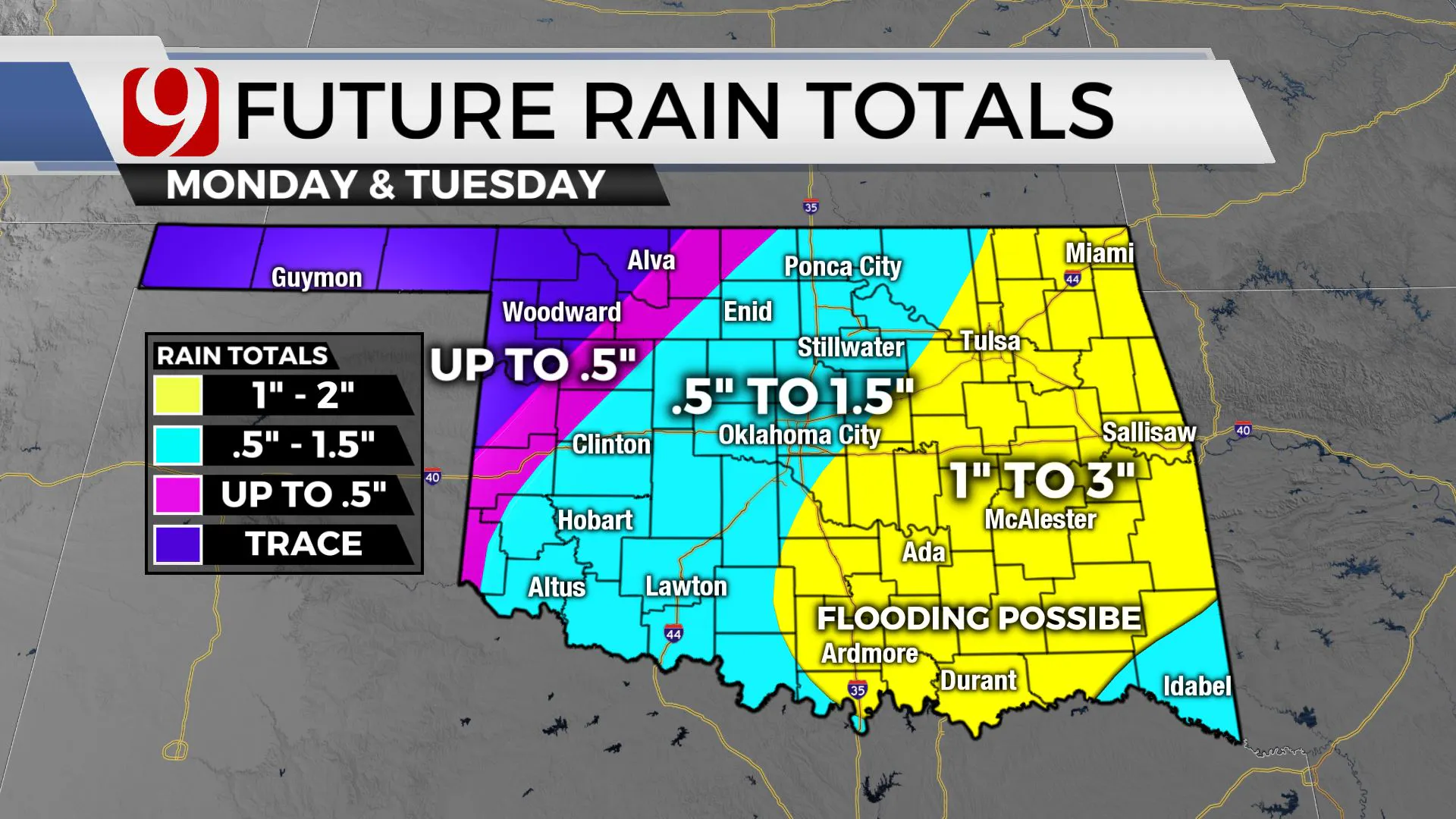 Incoming rain projection.