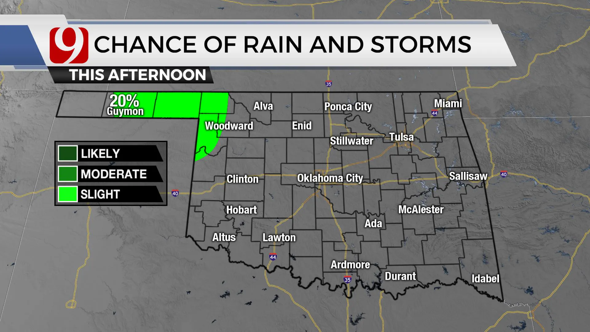Chances of rain and storms this afternoon