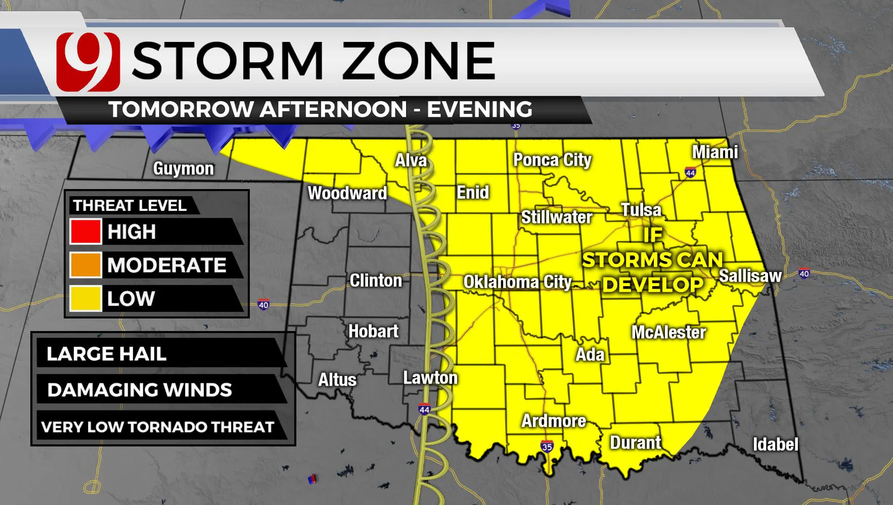 Storm zone on Friday.