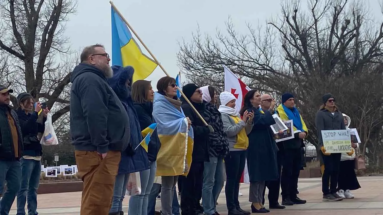 Rally For Ukrainian Freedom Held At The Oklahoma State Capitol