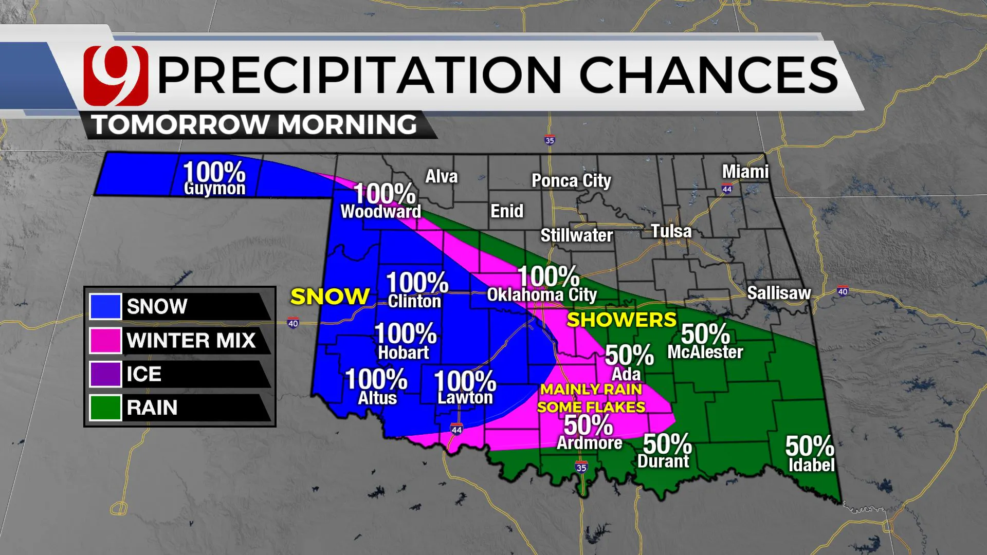 Chance of precipitation Tuesday morning.