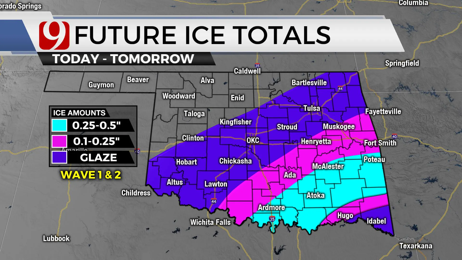 Future ice totals across the state.