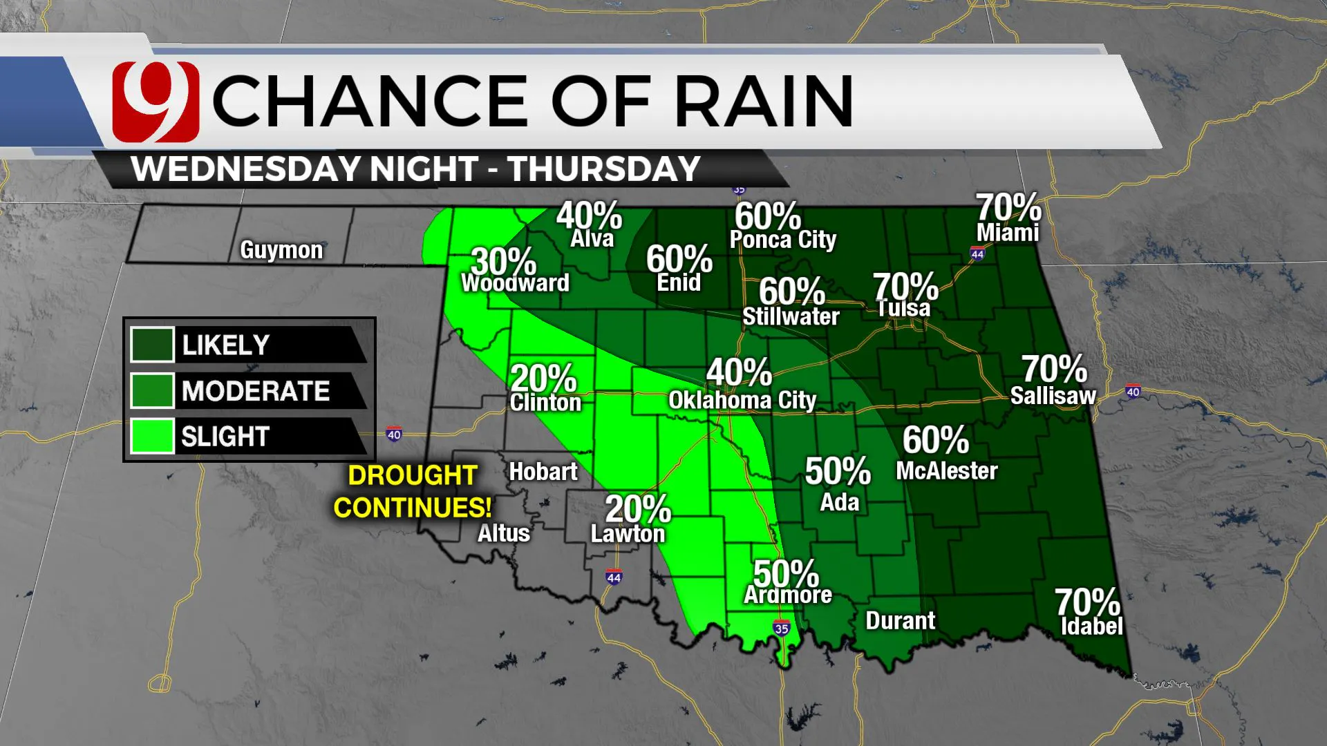 Chances of rain next week.