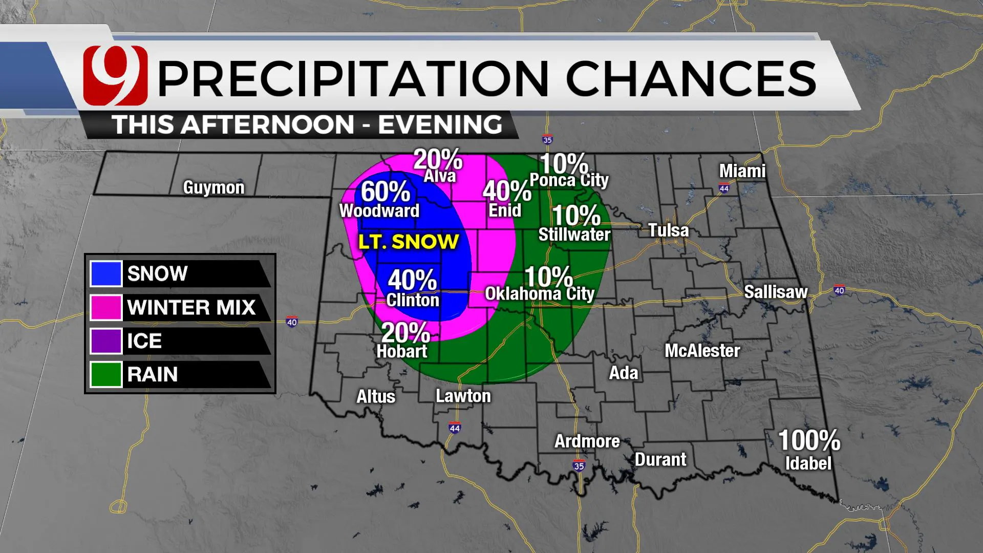 Precipitation chances on Monday.