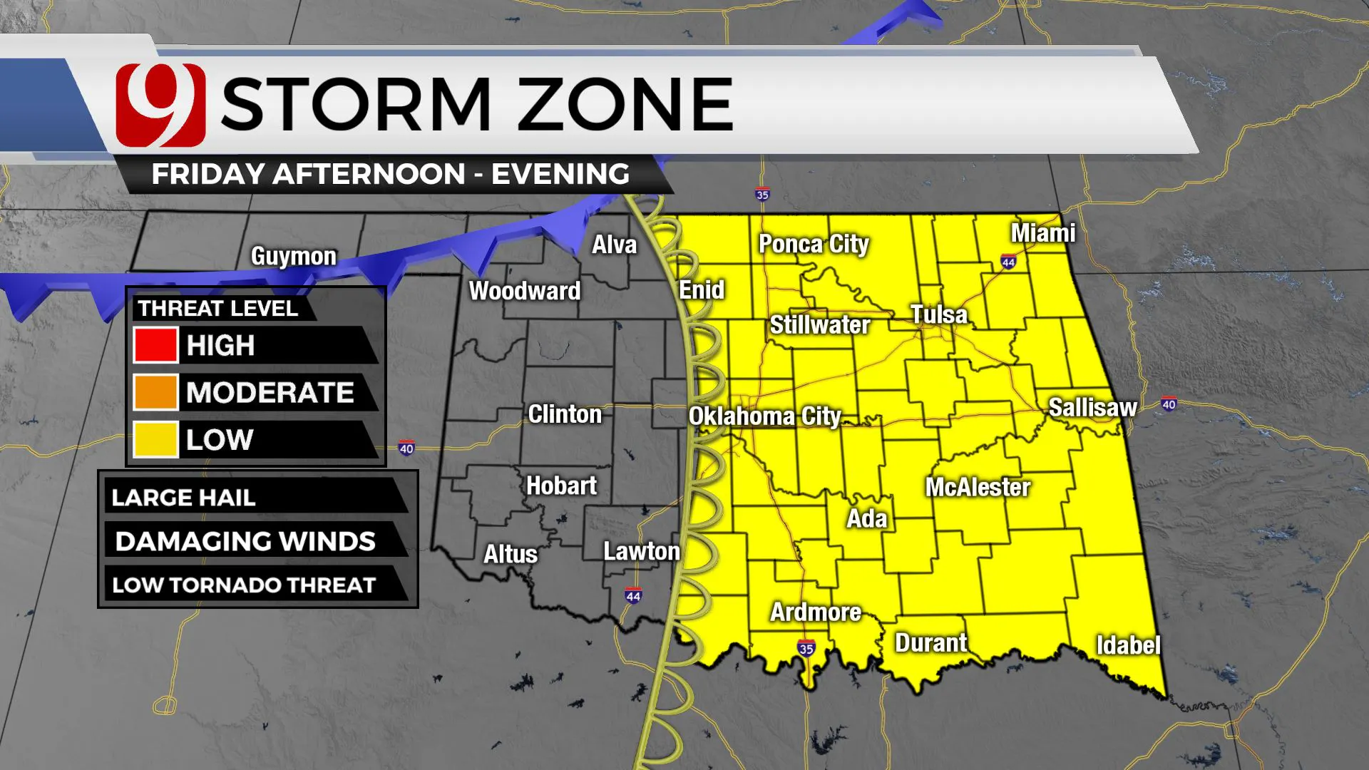 Storm zone on Friday.