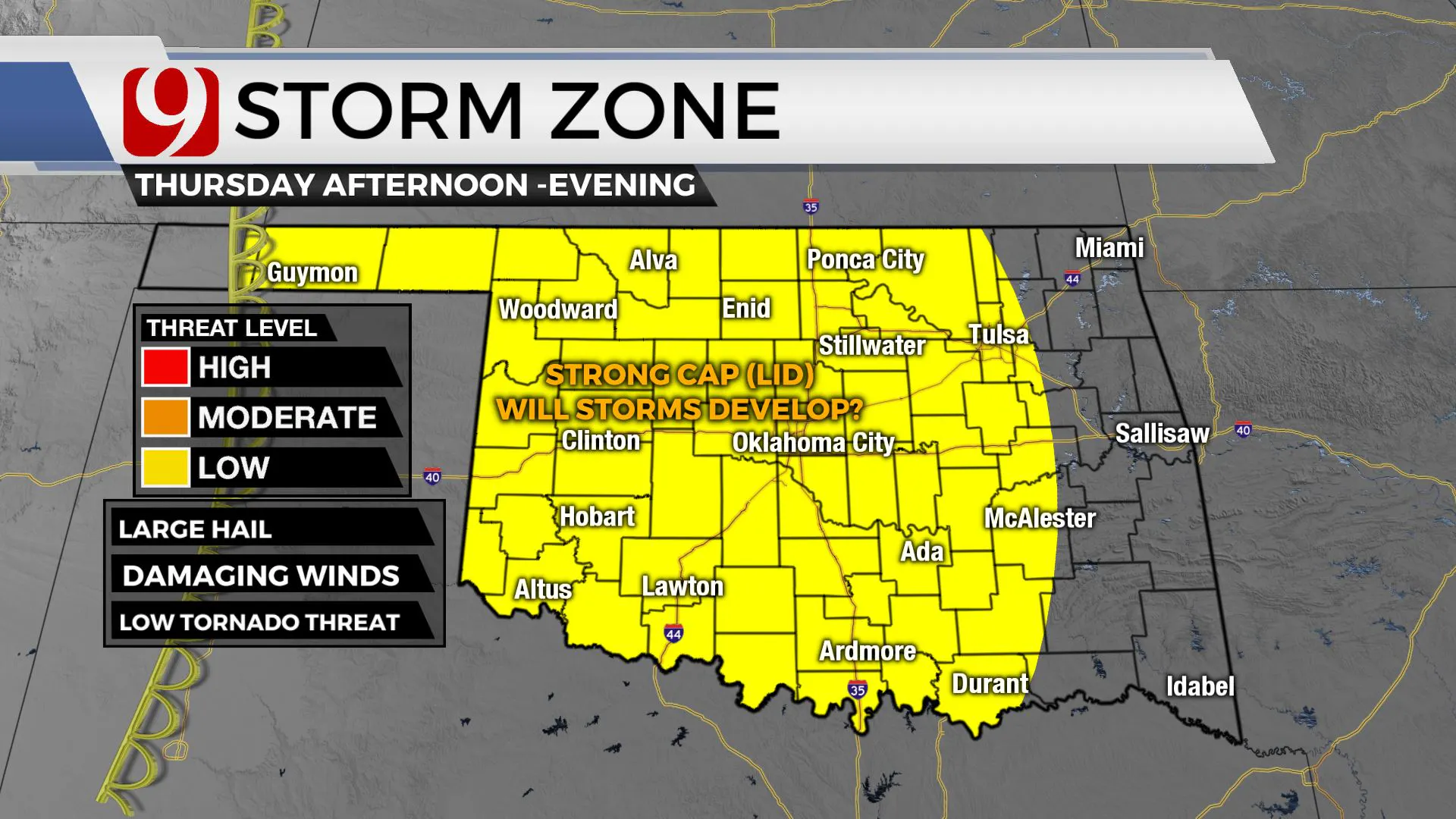 Storm zone on Thursday.