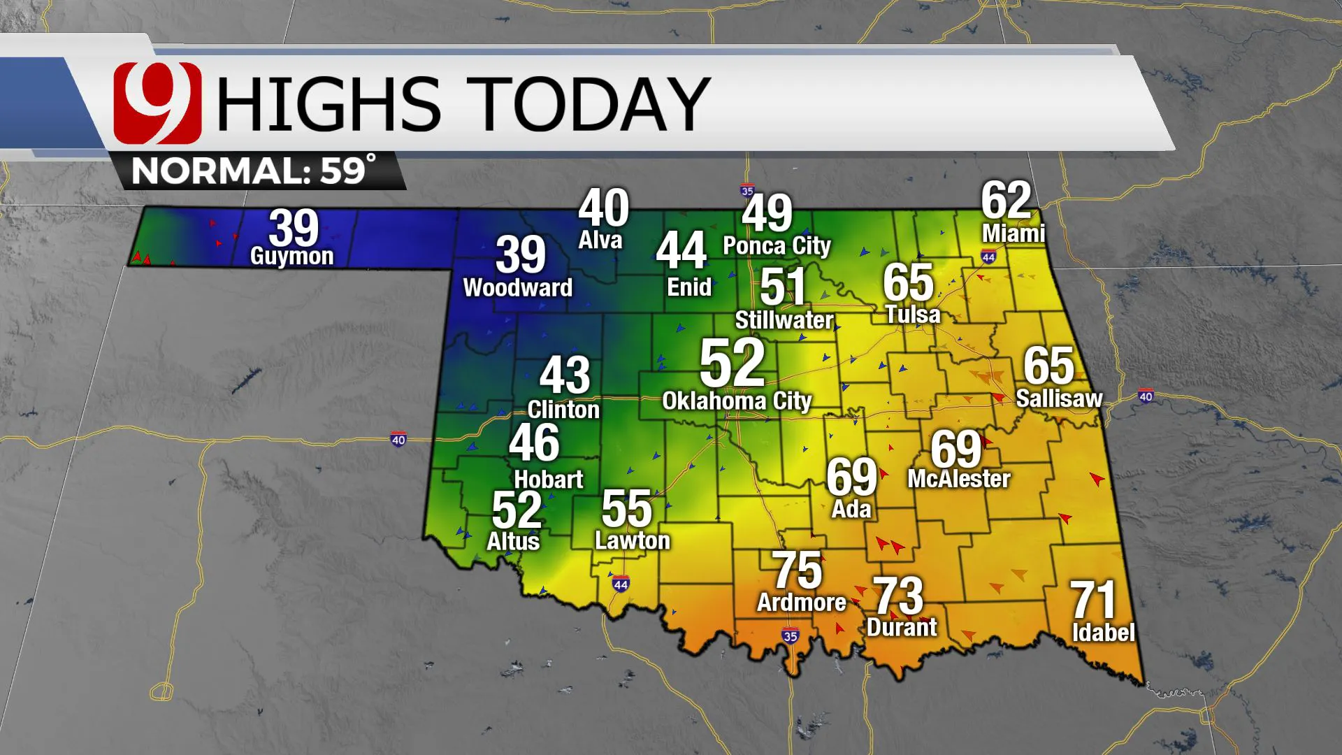 HIGHS TODAY 3/7/23