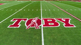 OU Football Honors Toby Keith With Field Decal For Spring Game
