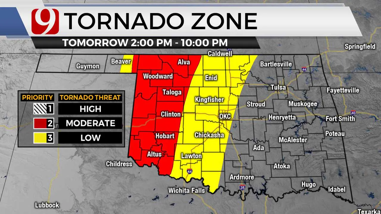 Tornado zone on Wednesday.