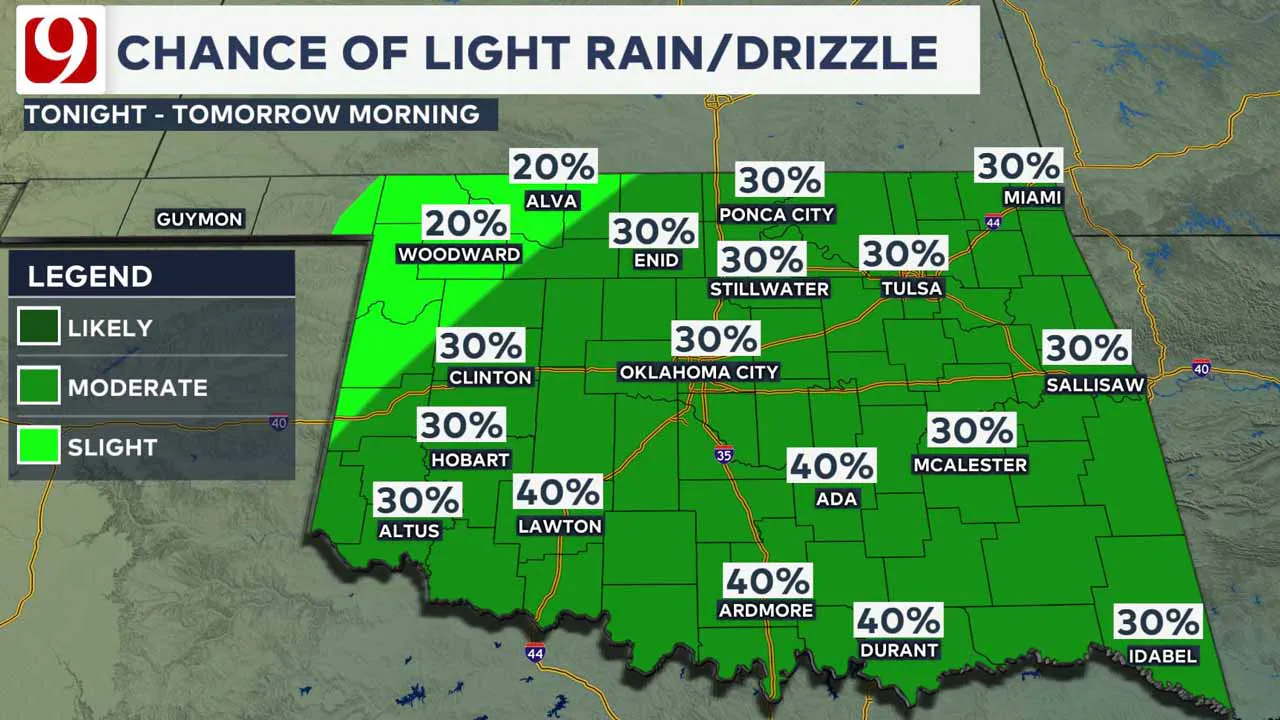 Rain chances Thursday night into Friday.