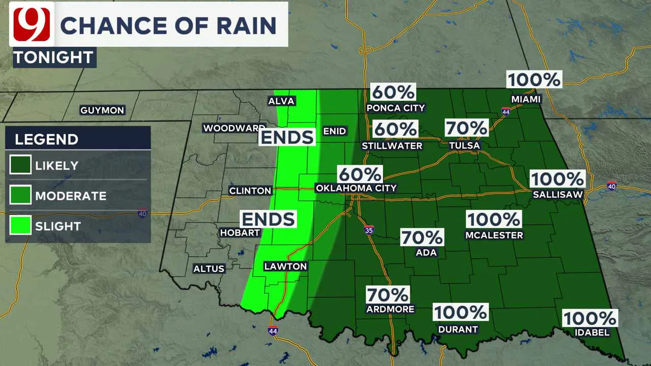 Rain chances on Friday.