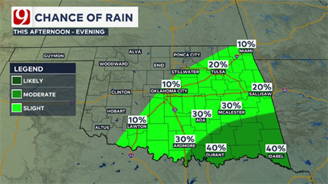 OKC Chance Of Rain - Dec. 15, 2024