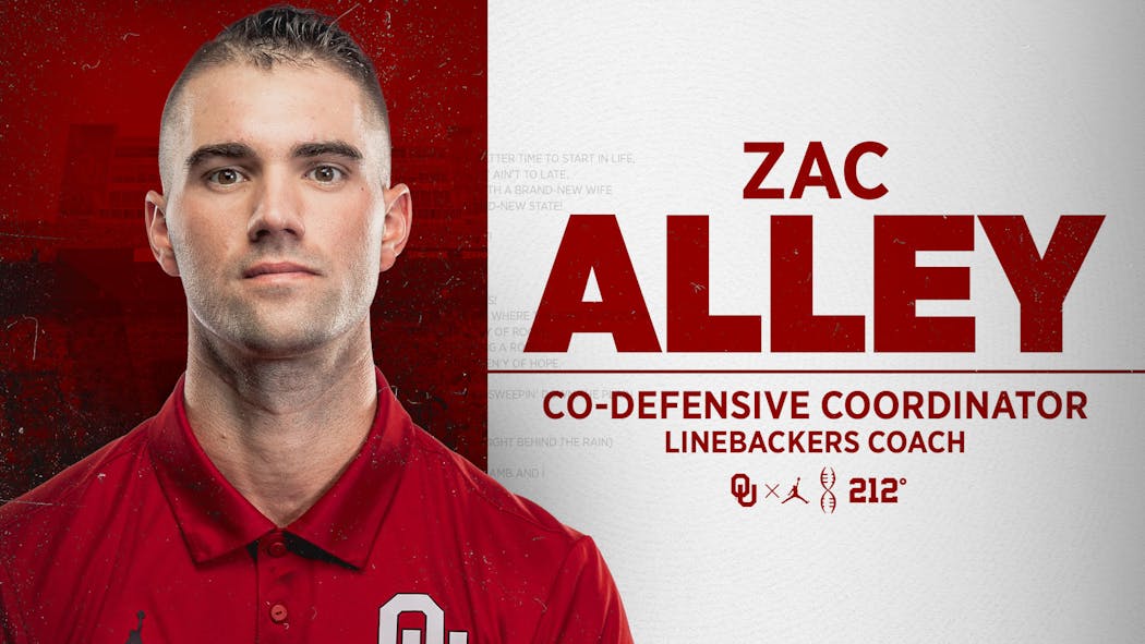 OU Football Announces Zac Alley As CoDefensive Coordinator