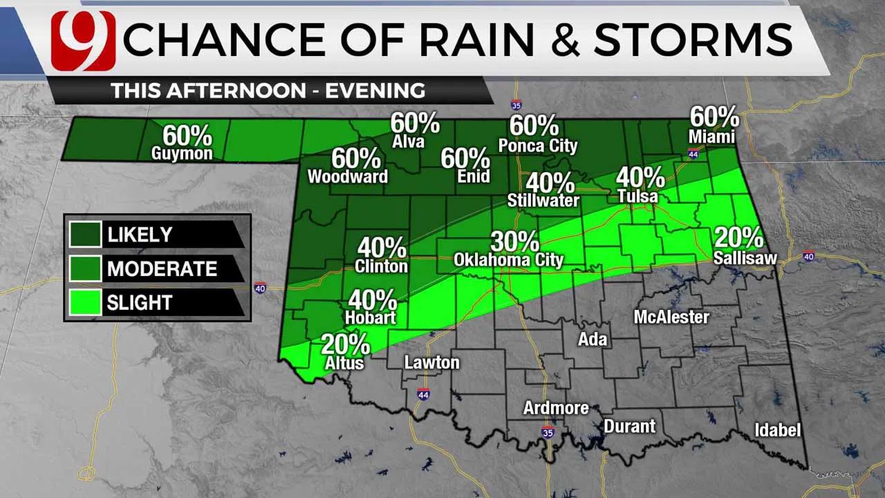 Rain and storm chances on Wednesday.