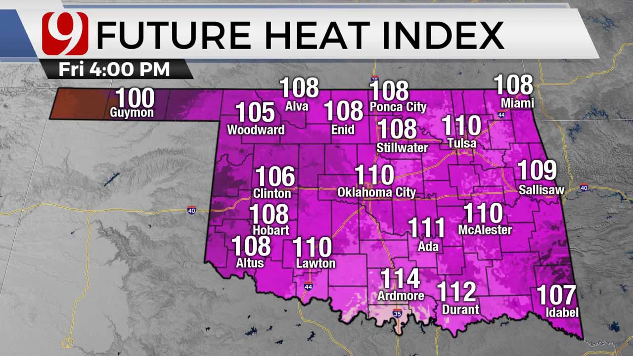 Heat index on Friday.