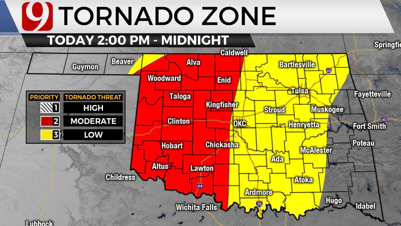 Tornado zone on Thursday.