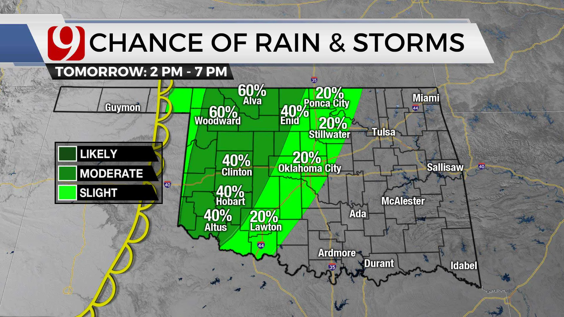Chance of rain and storms 5-6-24