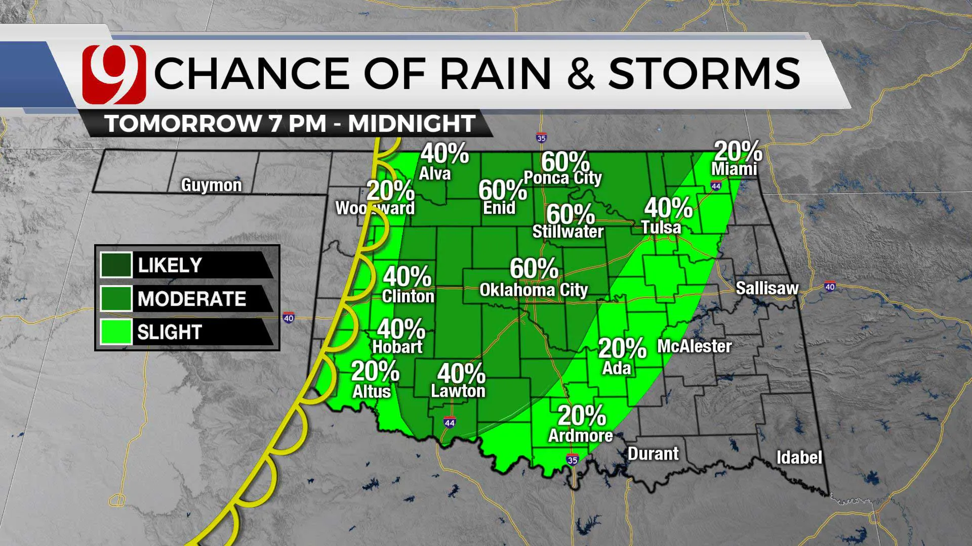 Chance of rain and storms 5-6-24
