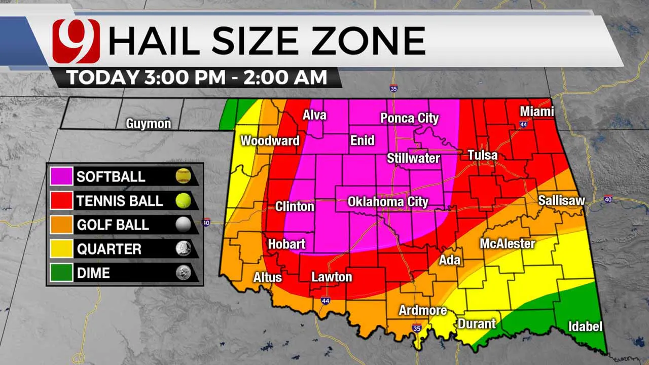 Hail size zone.