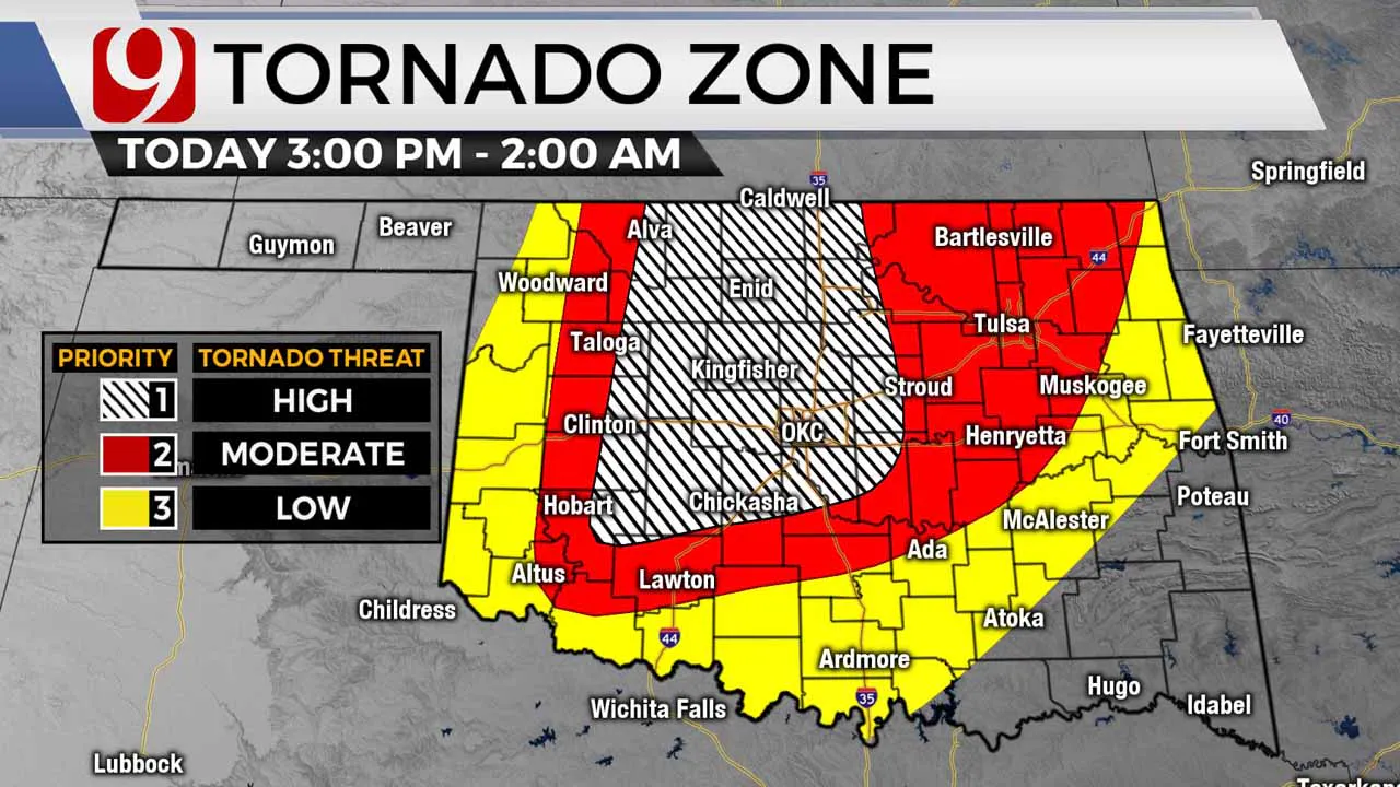 Tornado zone on Monday.