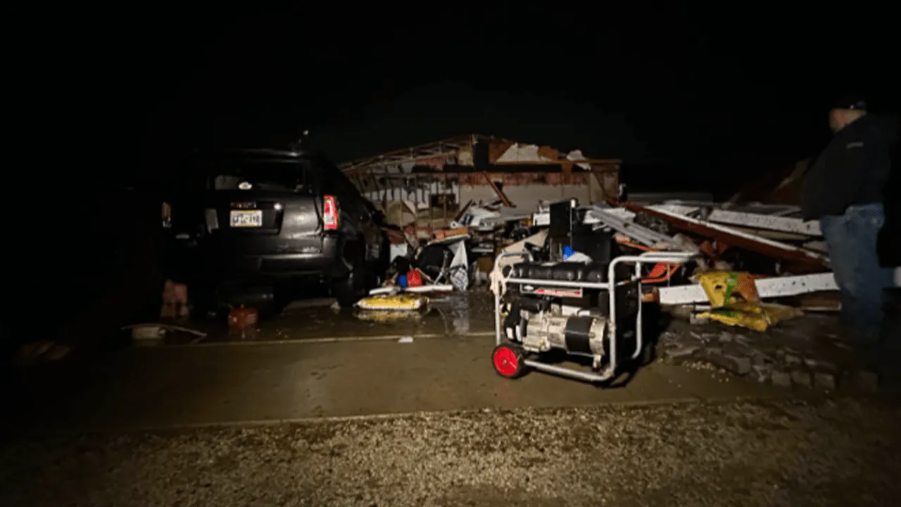 Storm damage in Choctaw.