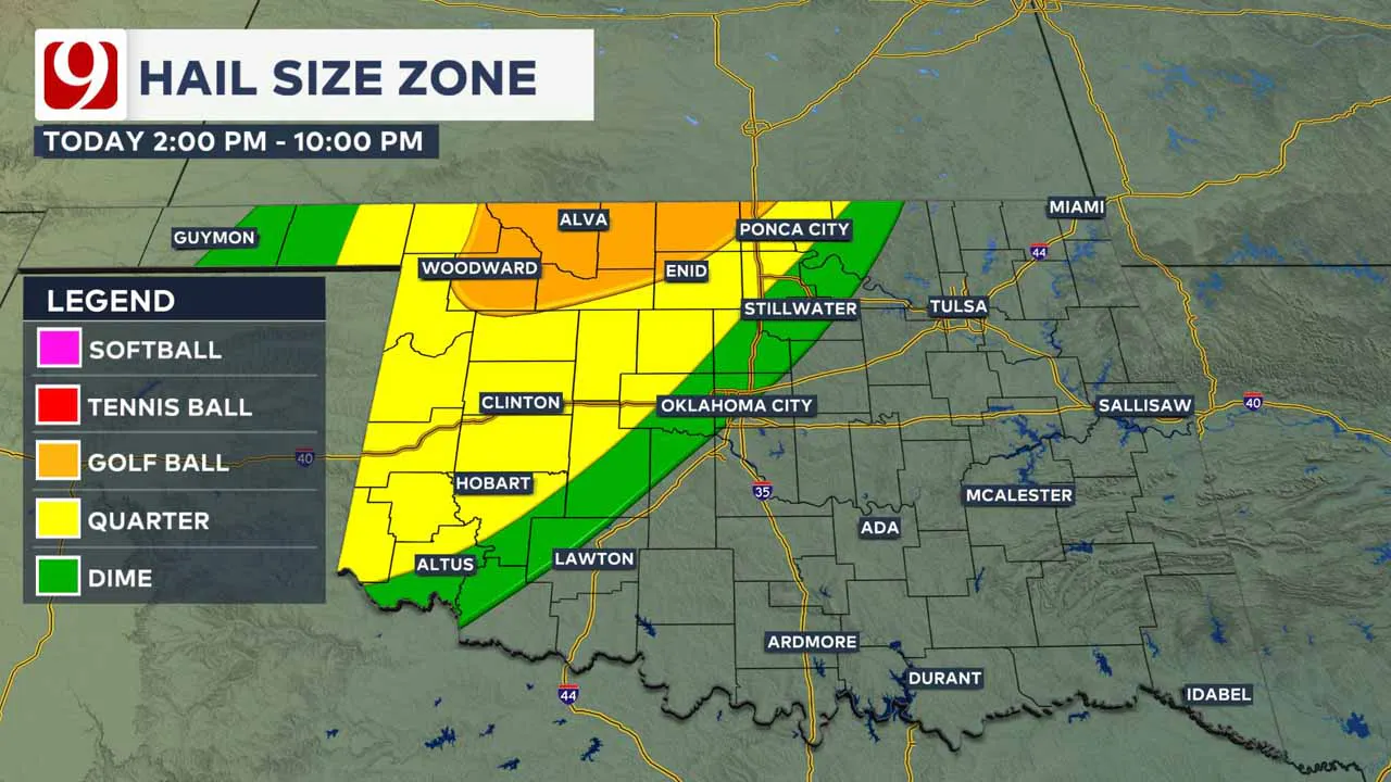 Hail size zone.