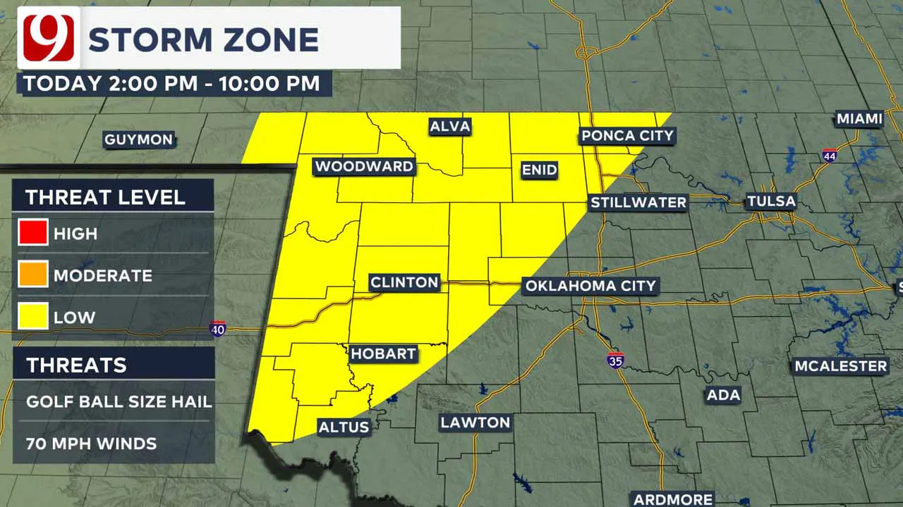 Storm zone on Monday.