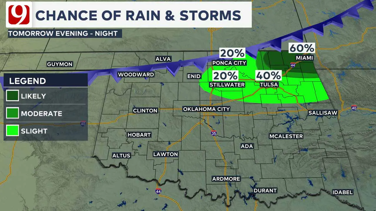 Rain and storm chances on Thursday.