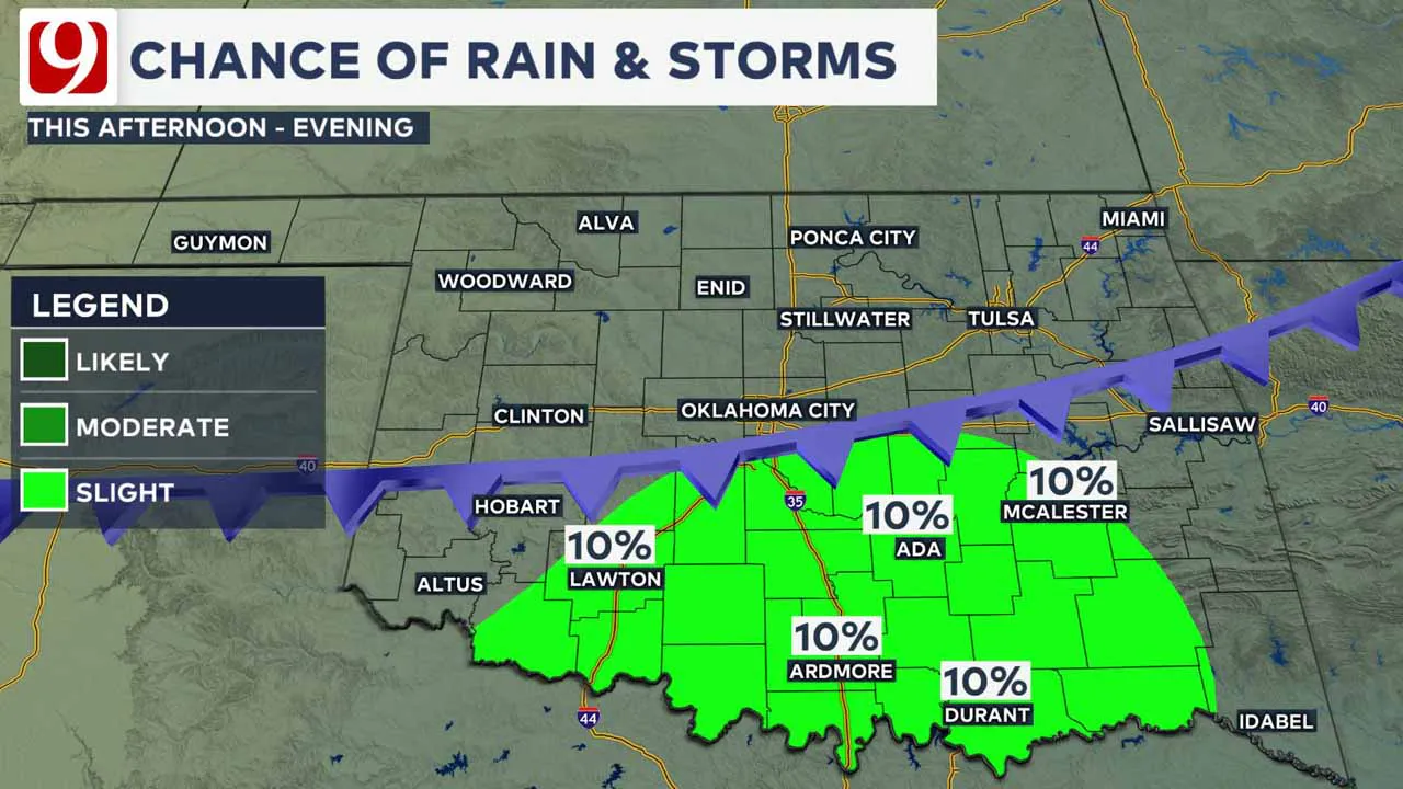 Rain and storm chances on Wednesday.