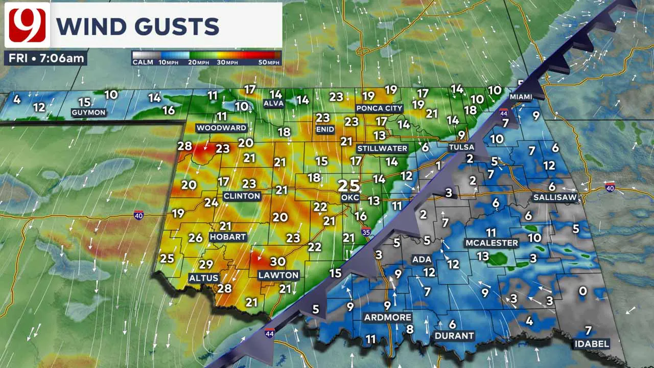 Winds on Friday.