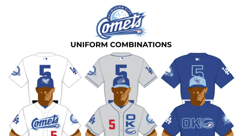 Oklahoma City Comets Baseball uniform combos. 