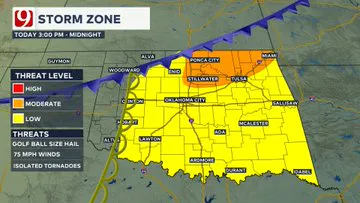 Storm zone Monday afternoon.