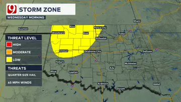 Storm zone Wednesday morning.