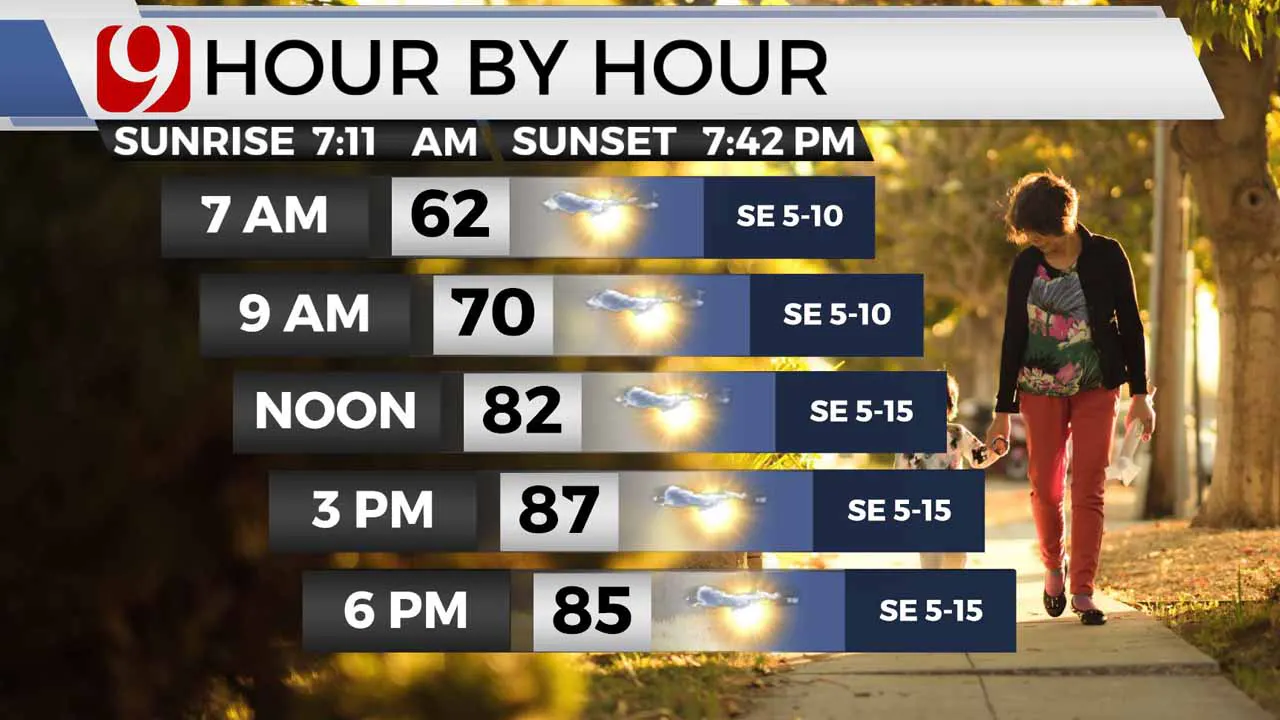 Temps and wind on Wednesday.