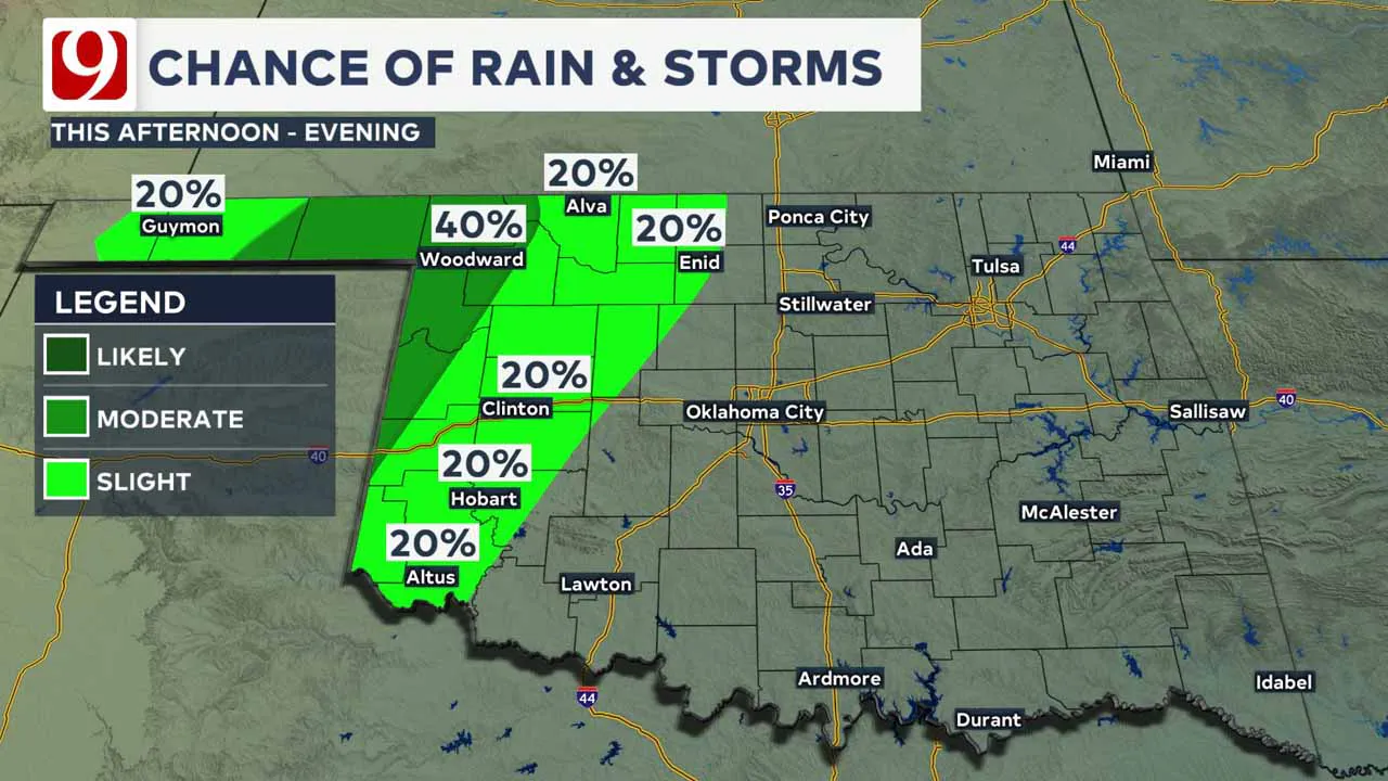 Rain and storm chances on Wednesday.