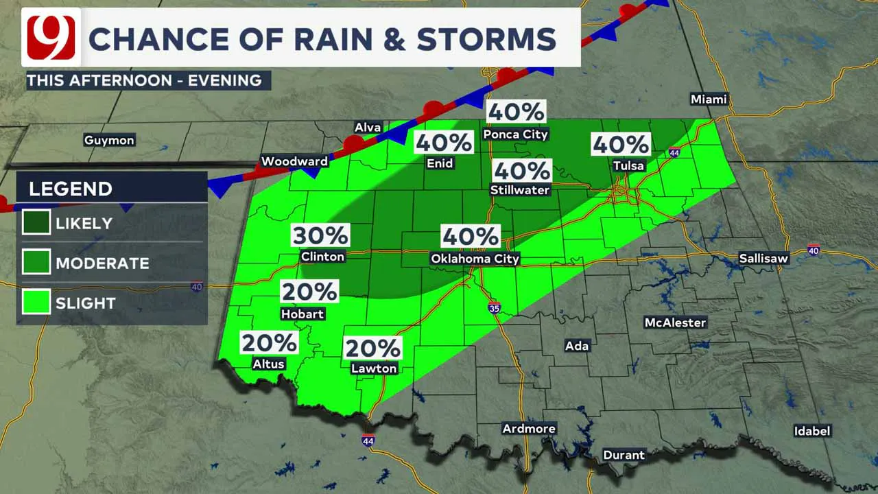 Rain and storm chances on Thursday.