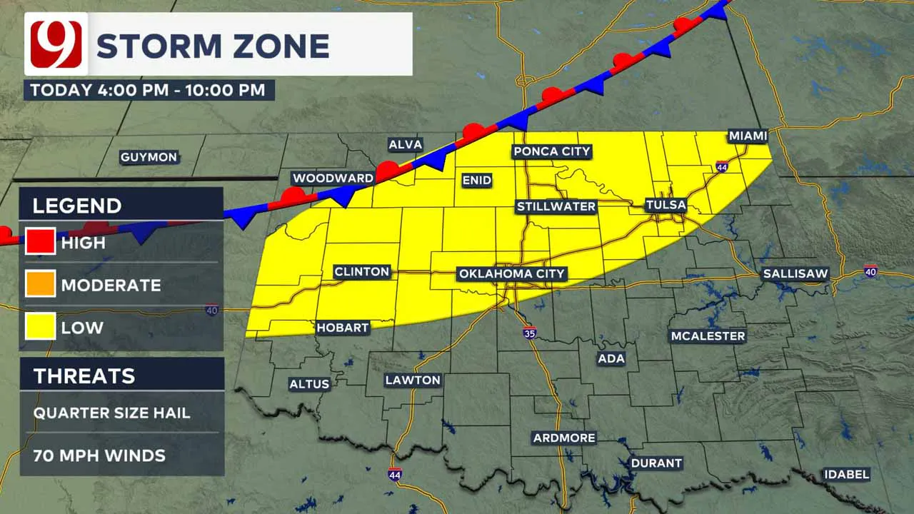 Storm zone on Thursday.