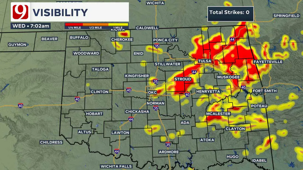 Visibility across Oklahoma.