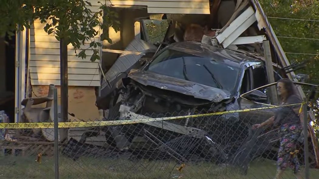 Person Crashes into 2 houses