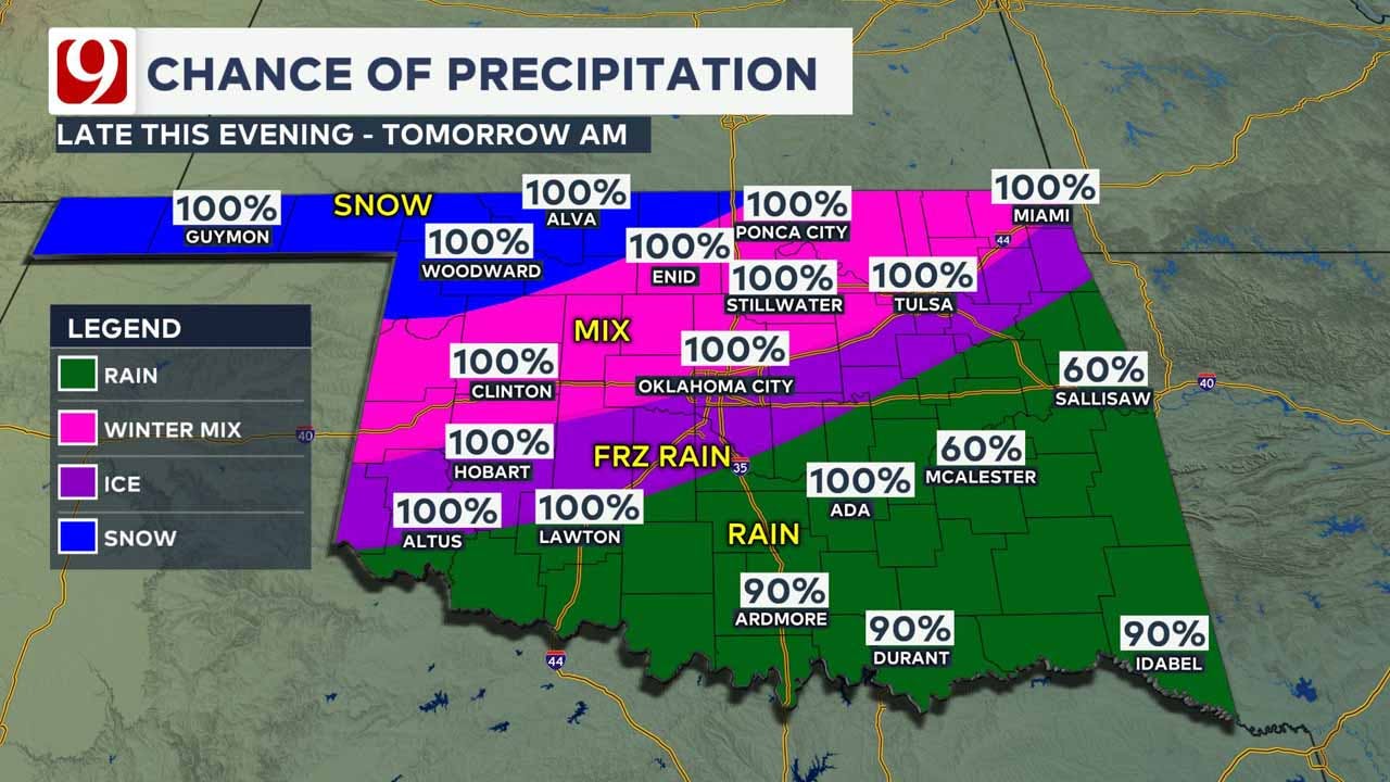 Precipitation chances Tuesday night.