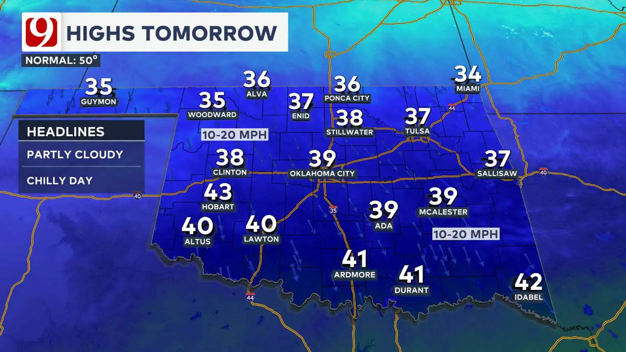 Highs on Thursday.