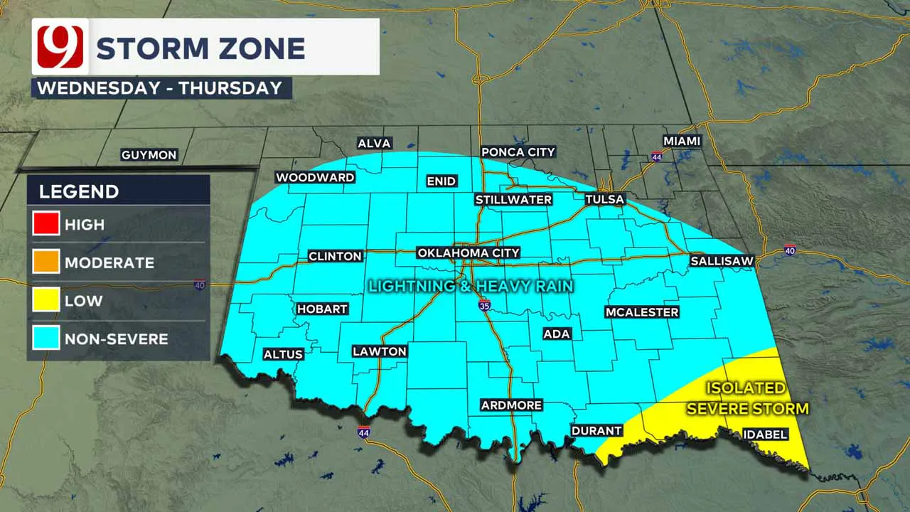 Storm zone on Wednesday and Thursday.