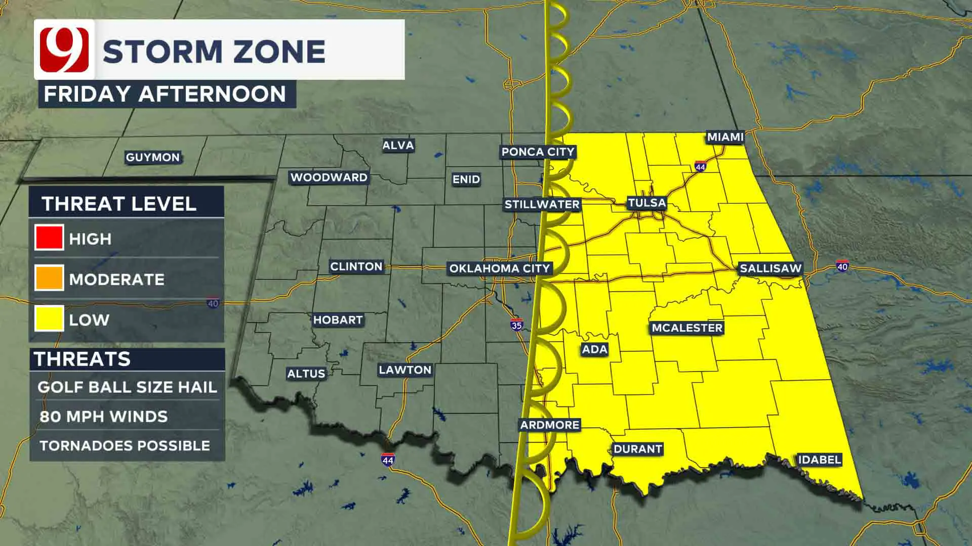 Storm zone on Friday.